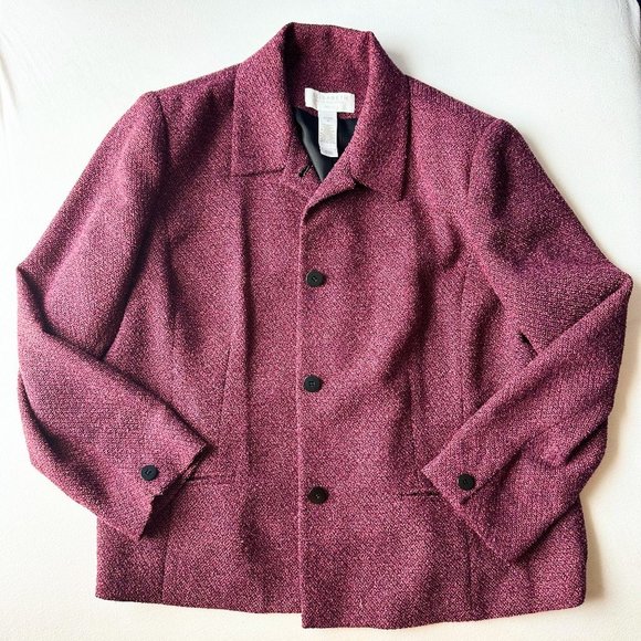 Liz Claiborne Jackets & Blazers - Red Knit Elisabeth by Liz Claiborne Jacket (Size 1P)
